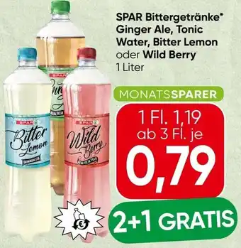 Spar SPAR Bittergetränke Ginger Ale, Tonic Water, Bitter Lemon oder Wild Berry Angebot