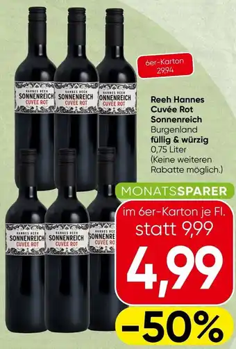 Spar Reeh Hannes Cuvée Rot Sonnenreich Burgenland füllig & würzig Angebot