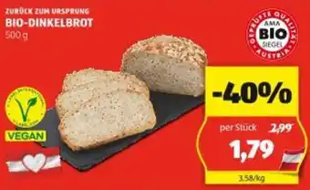 Hofer BIO-DINKELBROT Angebot