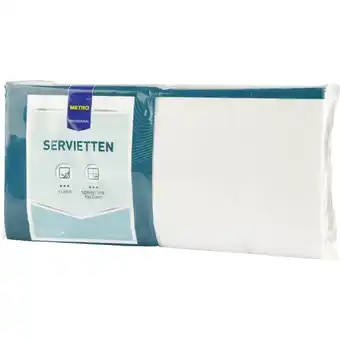 Metro Servietten 3-lagig weiß 33x33 cm, Preisangabe ohne MwSt. (Preis inkl. MwSt. 8,39 €), METRO Angebot