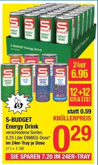 Maximarkt S-BUDGET Energy Drink Angebot