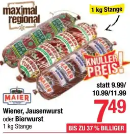 Maximarkt Wiener, Jausenwurst oder Bierwurst Angebot