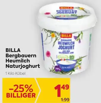 Billa Billa Bergbauern Heumilch Naturjoghurt 1Kilo Angebot