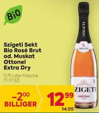 Billa Bio Szigeti Sekt Bio Rosé Brut Od. Muskat Ottonel Extra Dry 0,75 Liter Angebot