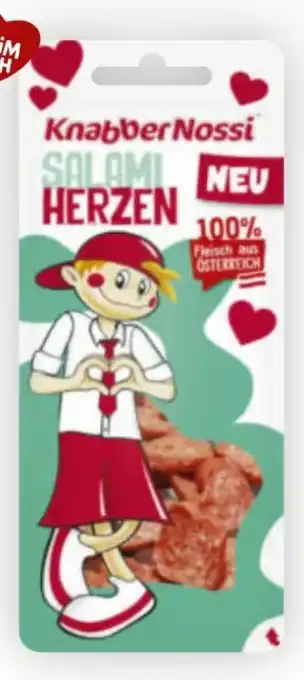 Billa Knabbernossi Salami Herzen Angebot