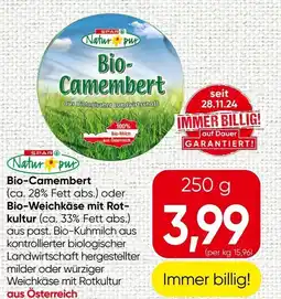 Spar Bio-Camembert oder Bio-Weichkäse mit Rotkultur Angebot