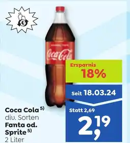 ADEG Coca Cola 5) div. Sorten Fanta od. Sprite 5) 2 Liter Angebot