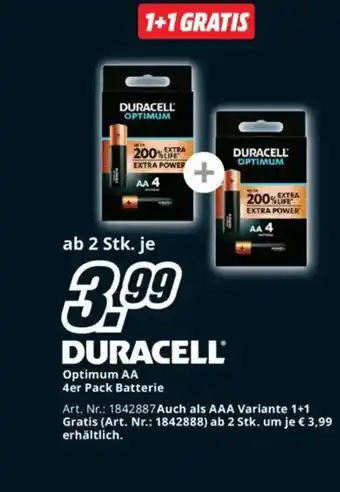 Media Markt OPTIMUM 4er Pack Batterie Angebot