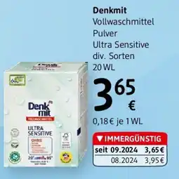 dm Vollwaschmittel Pulver Ultra Sensitive Angebot