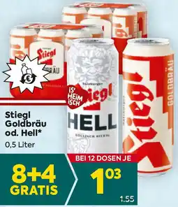 Billa Stiegl Goldbräu od. Hell Angebot