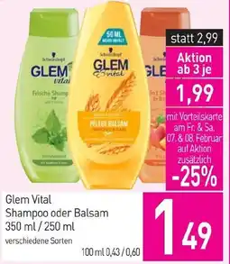 Sutterlüty Glem Vital Shampoo oder Balsam Angebot