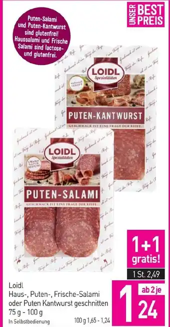 Sutterlüty Haus-, Puten-, Frische-Salami oder Puten Kantwurst geschnitten Angebot