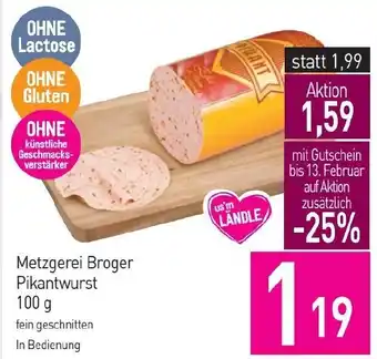 Sutterlüty Metzgerei Broger Pikantwurst Angebot