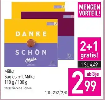 Sutterlüty Sag es mit Milka Angebot