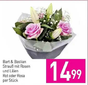 Sutterlüty Bart & Bastian Strauß mit Rosen und Lilien Rot oder Rosa per Stück Angebot