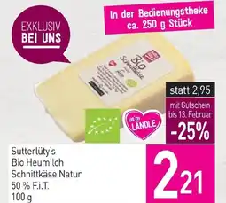 Sutterlüty Sutterlüty's Bio Heumilch Schnittkäse Natur Angebot