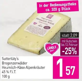 Sutterlüty Sutterlüty's Bregenzerwälder Heumilch-Käse Alpenkräuter Angebot