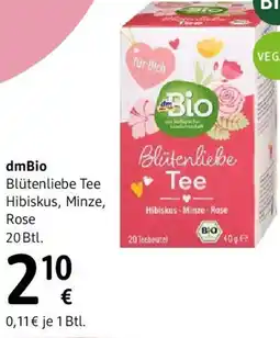 dm Blütenliebe Tee Hibiskus, Minze, Angebot