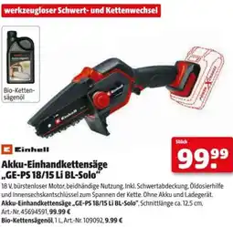 Hagebau Akku-Einhandkettensäge GE-PS 18/15 Li BL-Solo Angebot