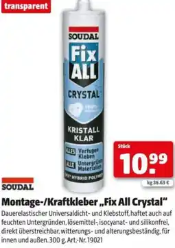 Hagebau Montage-/Kraftkleber Fix All Crystal Angebot