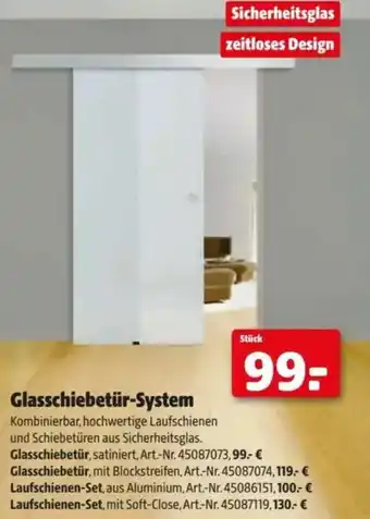Hagebau Glasschiebetür-System Angebot