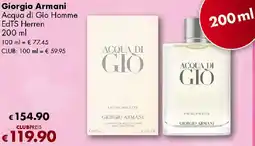 Travel FREE Acqua di Gio Homme Angebot