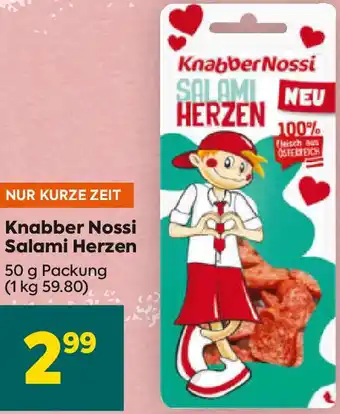 Billa Knabber Nossi Salami Herzen Angebot