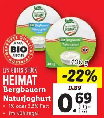 Lidl Bergbauern Naturjoghurt Angebot