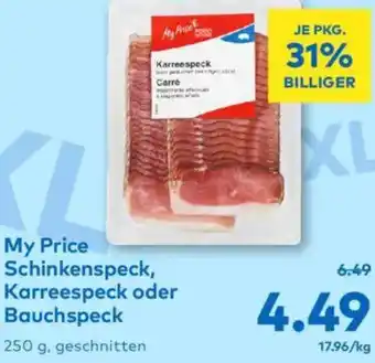 T&G My Price Schinkenspeck, Karreespeck oder Bauchspeck Angebot