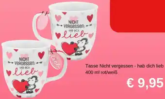 Libro Tasse Nicht vergessen - hab dich lieb Angebot