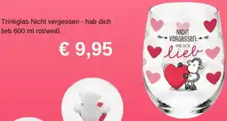 Libro Trinkglas Nicht vergessen - hab dich lieb Angebot