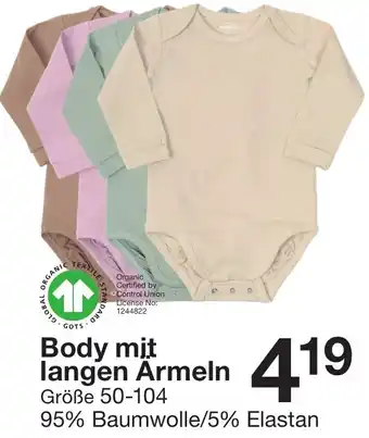 Zeeman Body mit langen Ärmeln Angebot