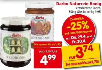 Interspar Darbo Naturrein Honig 500 g Angebot