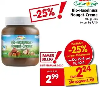 Interspar Bio Haselnuss Nougat Creme 400 g Angebot