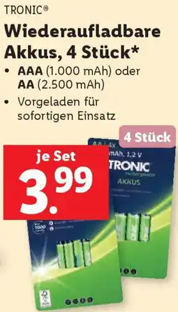 Lidl Wiederaufladbare Akkus Angebot