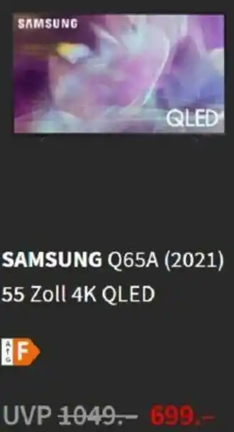 Media Markt Samsung Q65A (2021) 55 Zoll 4K QLED Angebot