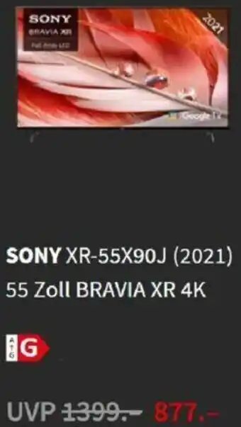 Media Markt Sony XR-55X90J (2021) 55 Zoll Bravia XR 4K Angebot