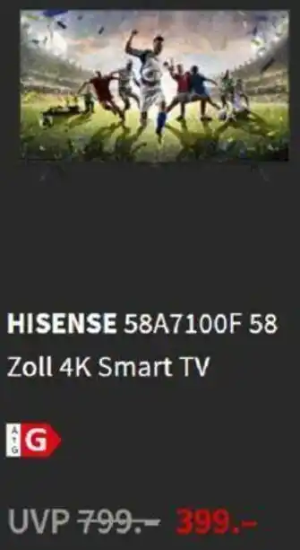 Media Markt Hisense 58A7100F 58 Zoll 4k Smart TV Angebot