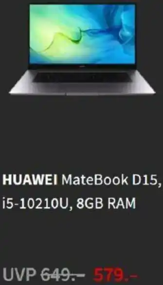 Media Markt Huawei MateBook D15, i5-10210U, 8GB RAM Angebot