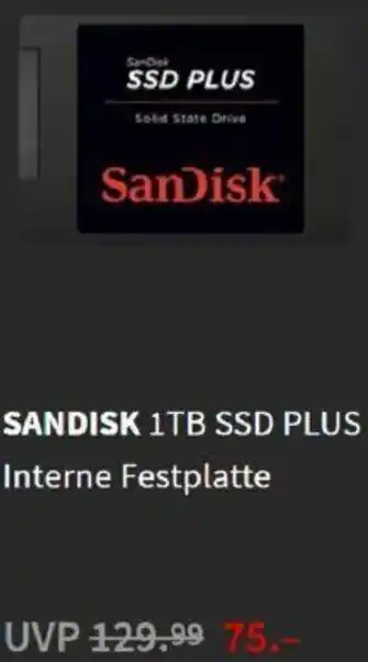 Media Markt Sandisk 1TB SSD Plus Interne Festplatte Angebot