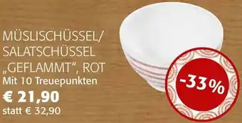 Strasser Markt Müslischüssel/Salatchüssel Geflammt ROT Angebot