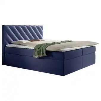 Möbelix Boxspringbett mit Topper Blau 180x200 cm Gusto Angebot