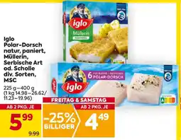 Billa Polar-Dorsch natur, paniert, Müllerin, Serbische Art od. Scholle Angebot