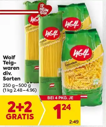 Billa Wolf Teig- waren Angebot