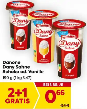 Billa Danone Dany Sahne Schoko od. Vanille Angebot