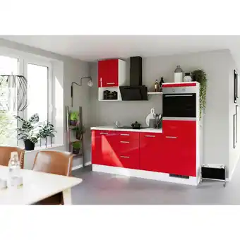 Möbelix Einbauküche Küchenblock Möbelix Ip405 Rot/Weiß B: 215 cm Angebot