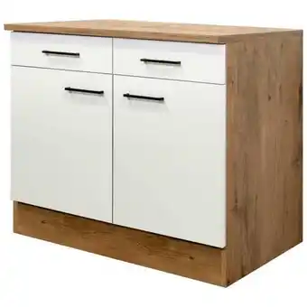 Möbelix Küchenunterschrank Avila 100 cm Eichefarben/Magnolie Angebot