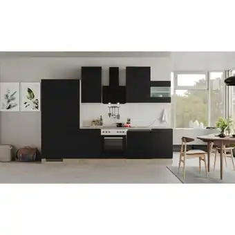 Möbelix Einbauküche Küchenblock Möbelix Capri Eiche/Schwarz B: 310 cm Angebot