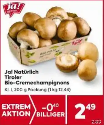 Billa Ja! Natürlich Tiroler Bio-Cremechampignons Angebot