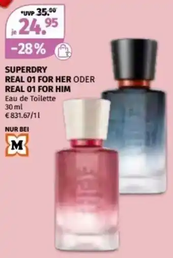 Müller SUPERDRY REAL 01 FOR HER ODER REAL 01 FOR HIM Eau de Toilette Angebot